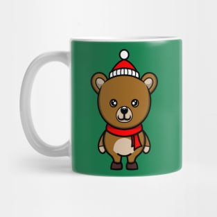 kawaii doodle cute bear cub christmas Mug